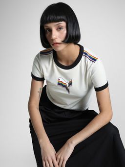 Puma - White Equal Love Confederation Graphic Women's Slim Fit Crop T-shirt