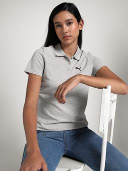 Puma - Grey Women's Logo Polo T-shirt