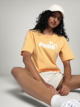 Puma - Orange Cropped No. 1 Logo Women's Relaxed Fit T-shirt