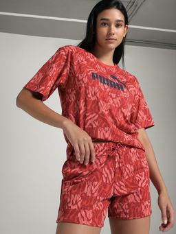 Puma - Red Printed Women's Relaxed Fit T-shirt