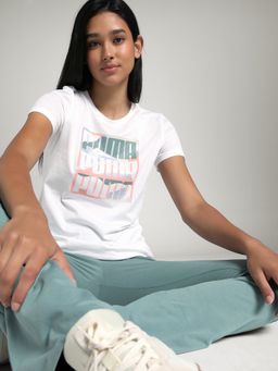 Puma - White Printed Mountain Women's T-shirt