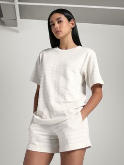 Puma - White Elevated Women's Relaxed Fit Structured T-shirt