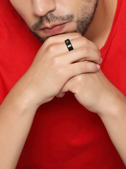 OOMPH - Black Titanium Superman Broad Fashion Ring (9)