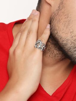 OOMPH - Silver Stainless Steel Vintage Gothic Dragon Biker Fashion Ring (9)