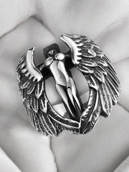 OOMPH - Silver Eagle Soul Tough Stainless Steel Bikers Ring (9)