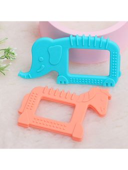 R for Rabbit - Tiny Bites Safari Teether - Multi-Color (Pack of 2) (3-12 Months)