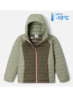 Columbia - Kids Girls Green Omni-Heat Reflective Powder Lite Down Jacket upto -10°c