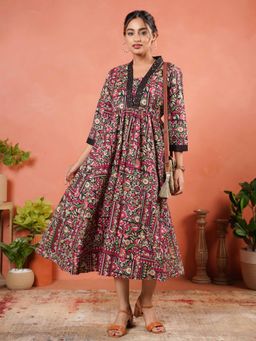 ARAMYA - Multi-Color Floral V-Neck Dress