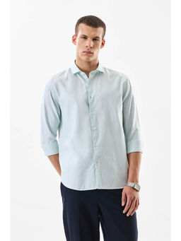 Snitch - Light Blue Micro Check Full Sleeves Regular Casual Shirt For Men
