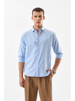 Snitch - Blue Micro Check Full Sleeves Regular Casual Shirt For Men