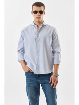 Snitch - Light Blue Micro Check Full Sleeves Regular Casual Shirt For Men