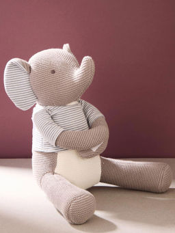 Fabindia - Grey Cotton Knitted Elephant Toy