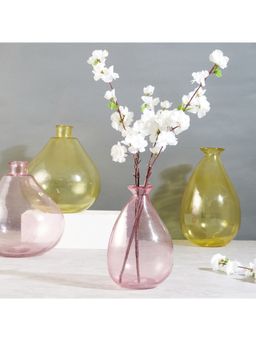 HomeTown - Phiona Glass Modern Organic Shapped Handcrafted 23 Cm Vase in Blush Colour