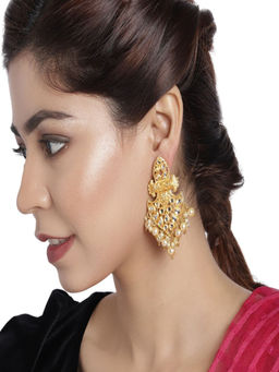 Accessher - Lightwieight Elegant Kundan Earrings With Enamel Details Embellished For Women