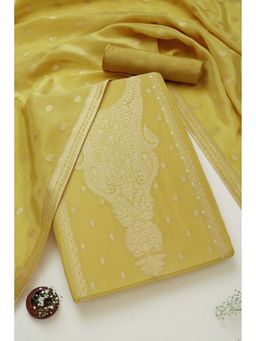 Soch - Gold Tissue Zari Woven Unstitched Kurta, Unstitched Pant & Dupatta (Set of 3)