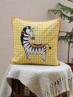 Revive Home - Zebra Design Embroidered Cushion Cover