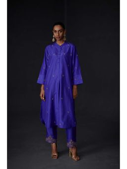BRIH - Persian Blue Embroidered Kurta with Pant (Set of 2)