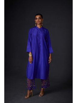 BRIH - Persian Blue Embroidered Kurta with Pant (Set of 2)