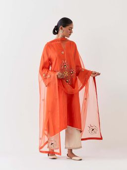 BRIH - Rust Embroidered Dupatta