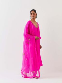 BRIH - Pink Embroidered Dupatta