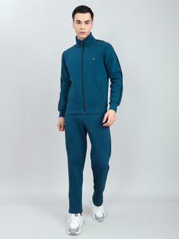 Monte Carlo - Teal Cotton Blend Stripes Jacket with Trackpant