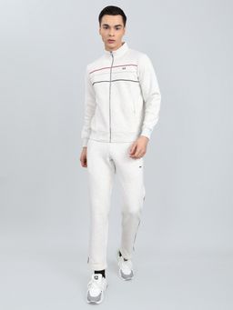 Monte Carlo - Off White Cotton Blend Stripes Jacket with Trackpant