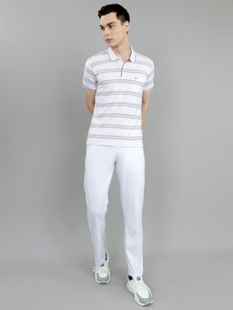 Monte Carlo - Off White Cotton Blend Stripes T-Shirt with Trackpant and Shorts