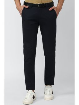 Van Heusen - Men Navy Solid Slim Fit Trouser