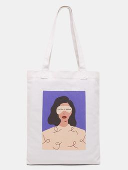 VERO MODA - Women Graphic Blue Tote Bag