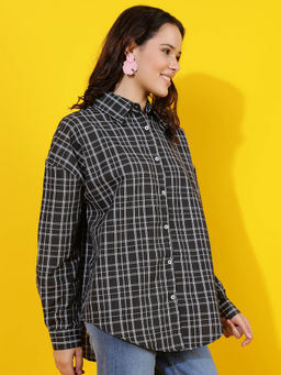 KOTTY - Oversized Cotton Blend Shirt Black