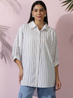 KOTTY - Relaxed Fit Over Sized Casual Shirt Off White