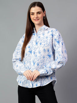 KOTTY - Oversized Cotton Blend Shirt White