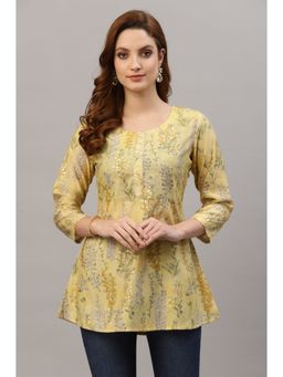 TANKHI - Yellow Color Printed Tunic