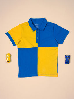 Be Awara - Boys Dual Colorblock Polo Half Sleeves T-Shirt