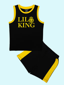 Be Awara - Boys Lil King Sleeveless T-Shirt with Shorts (Set of 2)