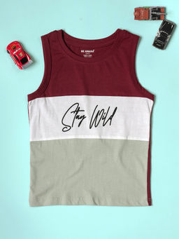 Be Awara - Cotton Sleeveless Stay Wild Grey Tank Top