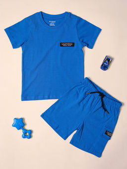 Be Awara - Boys California Print Half Sleeves T-Shirt with Cargo Shorts (Set of 2)