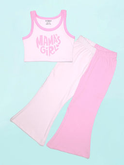 Be Awara - Girls Printed Tank Top with Flared Pant (Set of 2)