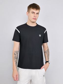 Rock.it - Regular Black Fit Half Sleeve Solid T-Shirt