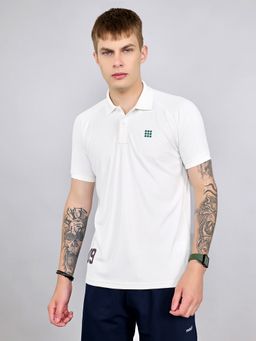 Rock.it - White Regular Fit Half Sleeve Collar Neck Solid T-Shirt
