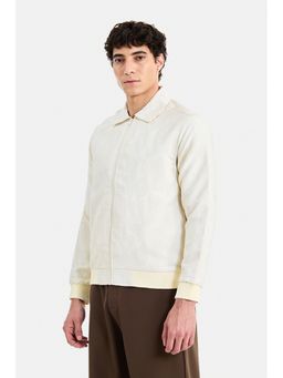 Snitch - Cream Textured Full Sleeves Regular Casual Jacket