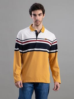 Club York - Mustard Full Sleeve Polo Neck T-Shirt