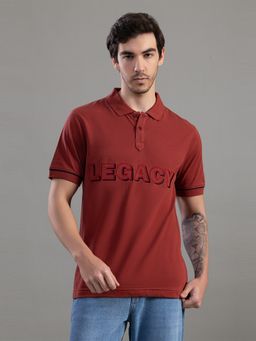 Club York - Maroon Polo Neck T-Shirt