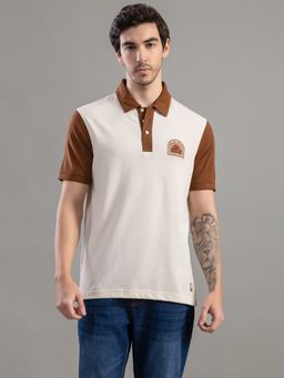 Club York - Off White Polo Neck T-Shirt