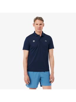 Lacoste - Polyester Solid Blue Polo T-Shirt