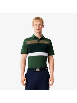 Lacoste - Polyester Blend Colorblock Green Polo T-Shirt