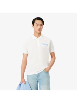 Lacoste - Cotton Solid Half Sleeves White Polo T-Shirt
