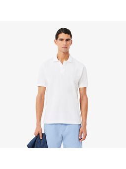 Lacoste - Cotton Solid White Half Sleeves Polo T-Shirt