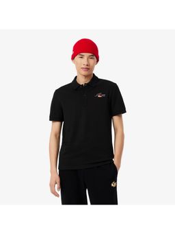Lacoste - Cotton Blend Solid Black Polo T-Shirt