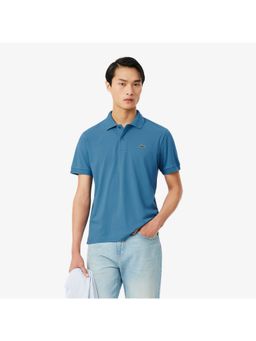 Lacoste - Cotton Blend Solid Blue Polo T-Shirt